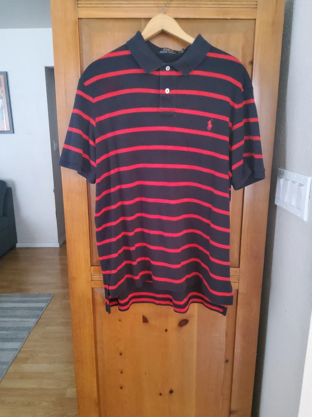 Polo by Ralph Lauren Men’s Black & Red Striped Polo Shirt